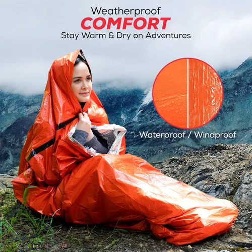 Vista 5 de Saco de dormir de emergencia Mylar Bivy Sack Equipo de supervivencia