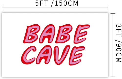 Vista 2 de Bandera de cueva de bebé de 3 x 5 pies, divertido póster duradero, bandera de pared de cueva de hombre con 4 ojales de latón. Esta hermosa bandera