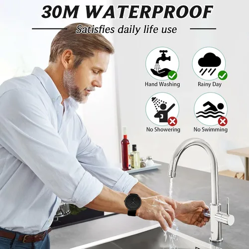 Vista 7 de Mens Watches Ultra-Thin Minimalist Waterproof-Fashion Wrist Watch for Men Unisex Dress with Leather Band