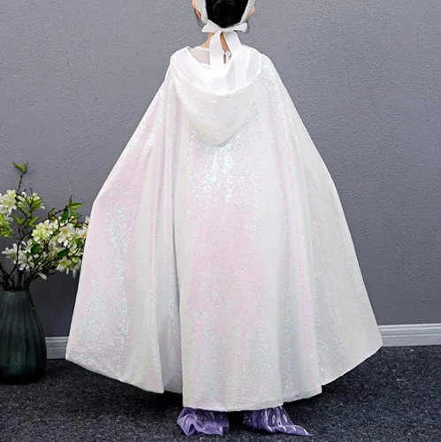 Vista 3 de Capa con capucha de princesa para niñas pequeñas, accesorios de fiesta de disfraces para Navidad, Halloween, cosplay