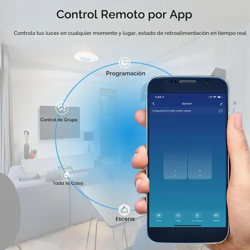 Vista 6 de Zigbee Smart Touch - Interruptor de luz de pared, control de aplicación/voz, visión nocturna, requiere puerta de enlace Tuya