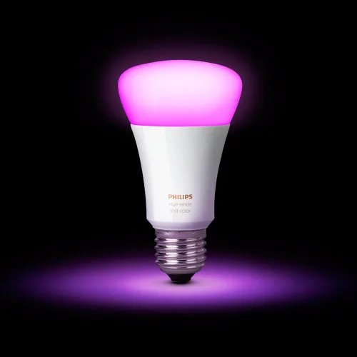 Vista 5 de Philips 456194 Hue White and Color Ambiance A19 Kit de inicio de bombilla de 2ª generación, funciona con Alexa