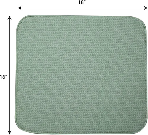 Vista 2 de Tapete absorbente de platos, reversible, de microfibra, tapete para secar platos para cocina, lavable a máquina, escurridor de platos de granja