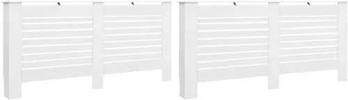 Vista 24 de vidaXL Cubierta del radiador, gabinete de cubierta de calentador de diseño de listones con estante de almacenamiento superior, ocultar tubos Marrón
