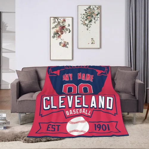 Vista 28 de Manta personalizada para cama, regalo para fanáticos del béisbol, manta de forro polar para invierno y verano, manta personalizada con nombre