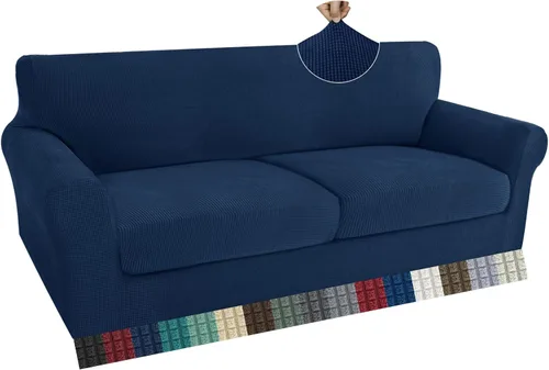 Vista 18 de ZNSAYOTX 2 fundas para sillas con brazos para sala de estar, súper suave, con funda de cojín de asiento, gruesa, duradera, mezcla de elastano, alta
