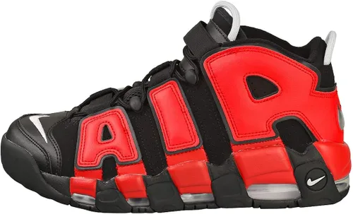 Vista 5 de Nike Air More Uptempo tenis de piel blancasnegras para hombre