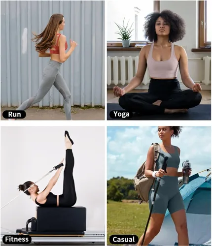 Vista 7 de Brasier deportivo para mujer, brasier de entrenamiento cruzado de alto impacto, brasier de alto soporte para yoga, fitness y correr
