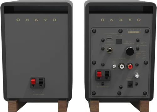 Vista 4 de Onkyo Creator Series GX-10DB Altavoces Amplificados, Negro - woofer de 3 pulgadas, USB/C, línea/Phono, puertos ópticos y conectividad de audio