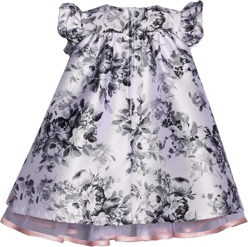Vista 3 de Bonnie Jean Vestido de trapecio plisado frontal con lazo 3M-4T para niñas