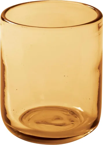 Vista 4 de bloomhouse Sayulita Spring Juego de 4 Piezas Hecho a Mano de 16 OZ Vidrio de Color Ámbar Double Old Fashioned Set con Cuatro Posavasos