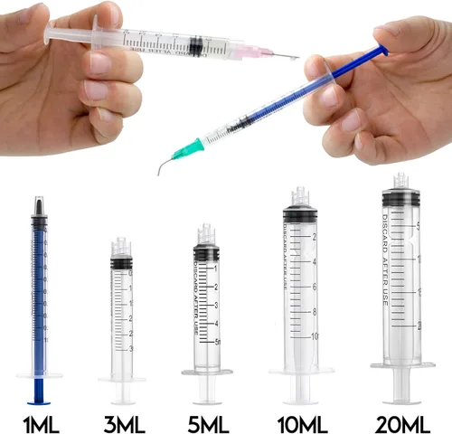 Vista 4 de Jeringa aplicadora de pegamento con punta de aguja roma y tapa, para líquido, pegamento, tinta, perfume, fabricación de brillo labial
