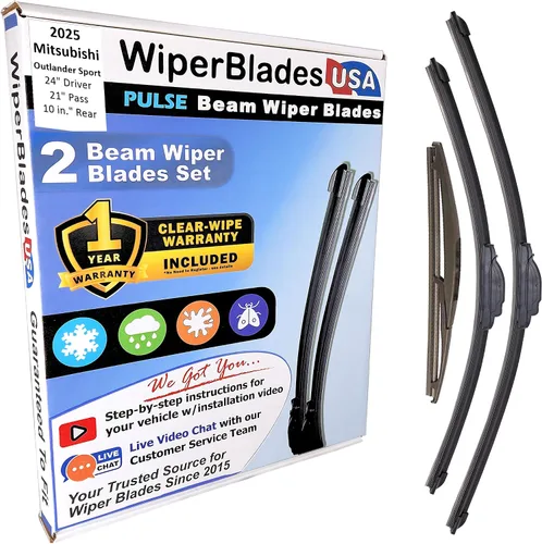 Vista 302 de WiperBladesUSA Juego de limpiaparabrisas con garantía de 1 año compatible con Mitsubishi Montero 1983 (juego de 2) de pulso