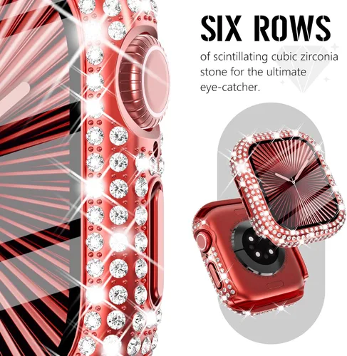 Vista 267 de Surace Bling - Carcasa con protector de pantalla para Apple Watch Series 3, 2, 1 de 1.496 pulgadas