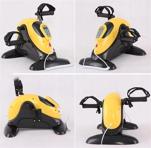 Vista 2 de Mini bicicleta estática, ejercitadora de pedal para bicicleta debajo del escritorio, máquina portátil para ejercicio de brazos y piernas