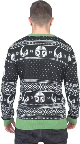 Vista 3 de Star Wars Baby Yoda The Child Forces Trees Ugly Christmas Sweater Negro