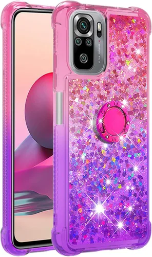 Vista 10 de Funda a prueba de golpes para Xiaomi Redmi Note 10 4G/Note 10S, brillo brillo diamante degradado color arena movediza cubierta de TPU transparente