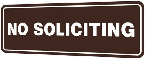Vista 32 de Estándar No Soliciting Door/Wall Sign - Negro - Pequeño