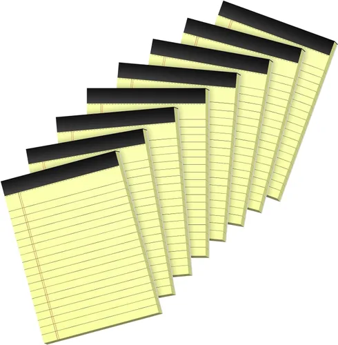 Vista 9 de Paquete de 8 blocs de notas de 4 x 6 pulgadas, mini bloc legal blanco, bloc de notas pequeñas, bloc de notas de papel rayado universitario, blocs