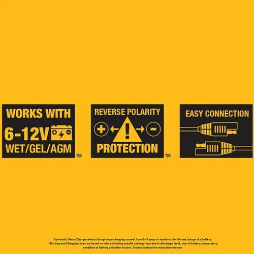 Vista 6 de DEWALT DXAEC2 Cargador y Mantenedor de Batería Automotriz de 2 Amperios Profesional