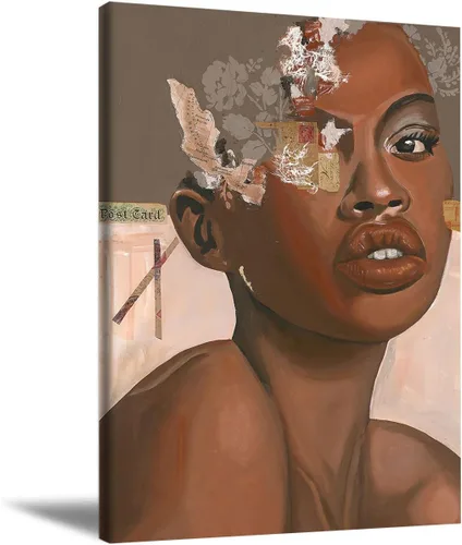 Vista 7 de Arte de pared de mujer negra, pinturas de reina negra para paredes, póster motivacional de niña negra, decoración de pared para pared, lienzo