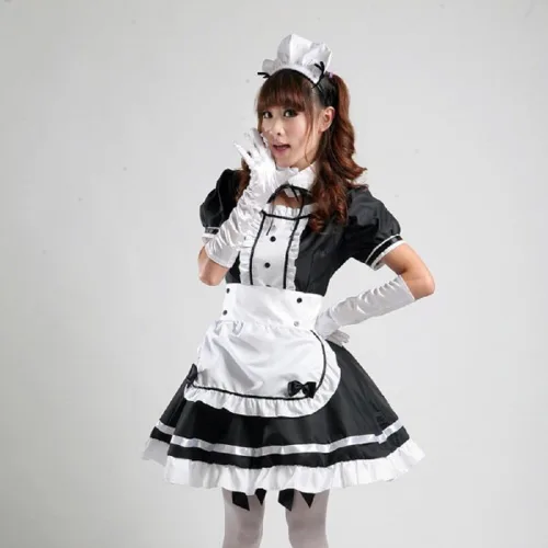 Vista 5 de COCONEEN - Disfraz de estilo de sirvienta francesa de anime para mujer.