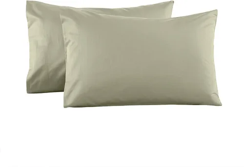 Vista 10 de Royal Tradition Juego de 2 fundas de almohada de viscosa de bambú, juego de 2 fundas de almohada estándar/Queen, color beige sólido, súper suave