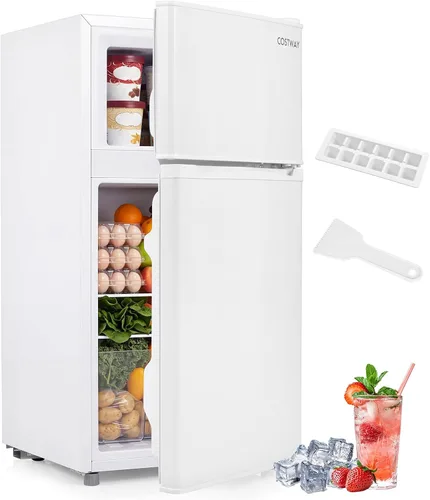 Vista 12 de COSTWAY Mini refrigerador de 3.2 pies cúbicos con congelador Negro