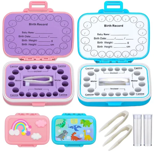 Vista 12 de Soportes de dientes para recuerdo de niños, caja de recuerdo de dientes de bebé, protector de dientes, contenedor de dientes para dientes perdidos