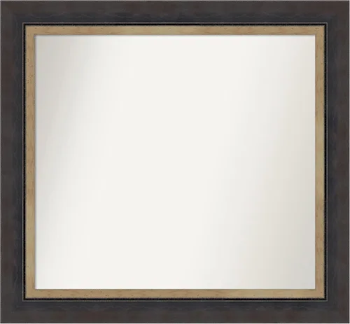 Vista 376 de Amanti Art Espejo personalizado, espejo de baño negro Astor, espejo de pared o espejo de tocador de baño sobre el fregadero (25 x 25 pulgadas)