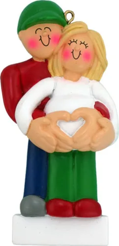 Vista 6 de Adorno de Navidad para embarazadas 2024, regalo personalizado para nuevos padres, adorno para padres primerizos, regalo para padres esperados