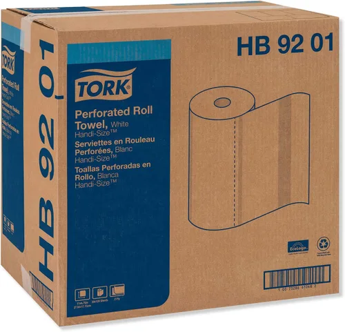 Vista 4 de Tork HB9201 - Rollo de toallas perforadas, color blanco, 11 x 6 3/4, 2 capas, 120/rollo, 30 rollos/caja