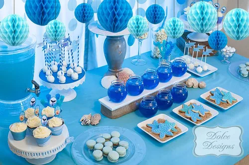 Vista 3 de ZOOYOO 12 piezas 15 cm 25 cm bolas de panal decorativas de papel de seda con pompones colgantes para cumpleaños, baby shower, boda, compromiso, Azul