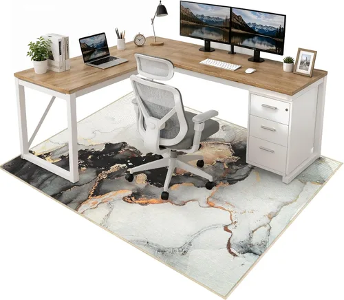 Vista 27 de Anidaroel Alfombra para Silla de Oficina para Piso de Madera Dura, Protector para Silla con Ruedas de 36"x48", Alfombra para Computadora