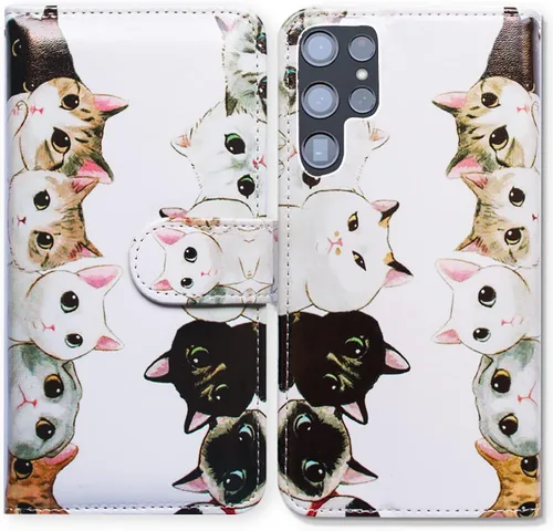 Vista 28 de Bcov Funda para Galaxy S22 Ultra, funda de piel con tapa para Samsung Galaxy S22 Ultra 5G