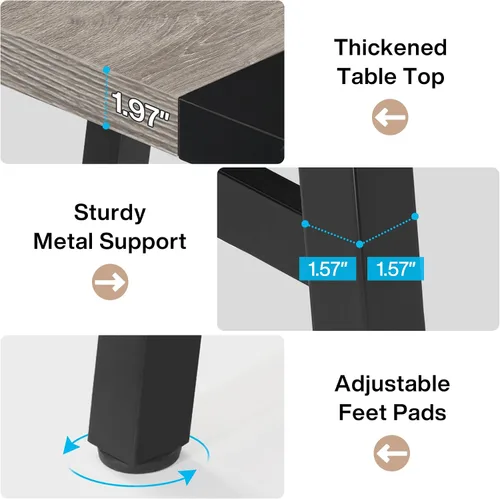 Vista 6 de Tribesigns Mesa de computadora: escritorio de oficina ejecutiva de 70.86 pulgadas con mesa grande, escritorio de estudio moderno con marco de metal