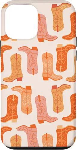 Vista 16 de Cowboy Boot Illustration Preppy Western in Orange Case for iPhone 17