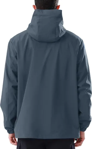 Vista 3 de CAMEL CROWN - Chaqueta de esquí para hombre 3 en 1, chaqueta de invierno impermeable para nieve, cortavientos, con capucha y forro polar cálido Gris