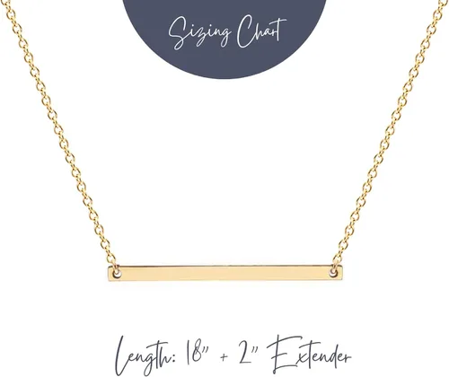 Vista 5 de Ava Riley - Collar delicado para mujer, chapado en oro real de 14 quilates, collar simple para mujer, collar simple de barra de bloqueo de perlas