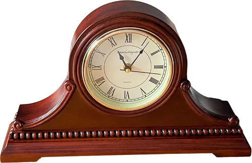 Vista 10 de Relojes de Repisa, Funcionan con Baterías, Reloj de Mesa de Madera Silencioso con Campanadas Westminster a Cada Hora, Reloj de Repisa de Madera