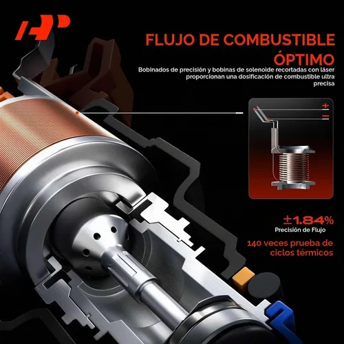 Vista 5 de A-Premium Conjunto de inyector de combustible compatible con Chevrolet
