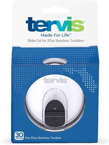 Vista 3 de Tapa deslizante Tervis fabricada en Estados Unidos para taza de viaje de doble pared aislada mantiene las bebidas frías y calientes, se ajusta a 12