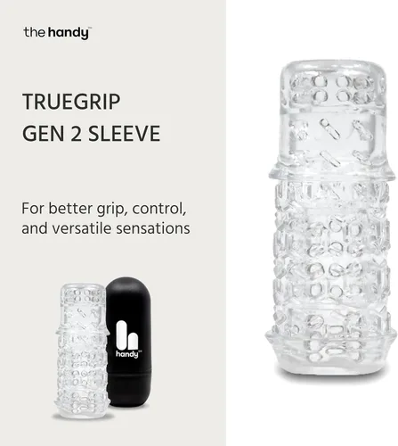 Vista 2 de La Funda Peniana Handy TrueGrip Gen 2 - Fundas de Masturbación Realistas de Extremo Cerrado, Masturbador Masculino Fácil de Limpiar, Juguetes