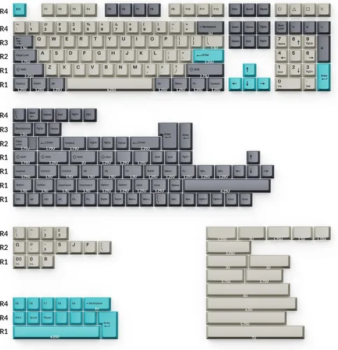 Vista 3 de Keychron Juego completo de teclas PBT de doble disparo (219 teclas), color azul