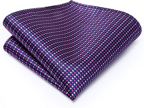 Vista 195 de Hi-Tie Corbata clásica de cachemira para hombre con pañuelo y gemelos a cuadros