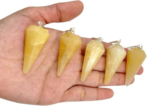 Vista 21 de WholesaleGemShop Péndulo facetado de cristal de piedras preciosas naturales