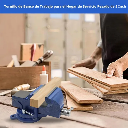 Vista 4 de Nakkaa - Tornillo de banco de 12.70 cm de hierro fundido dúctil con base de bloqueo giratorio flexible de 360° resistente para hogar y trabajo