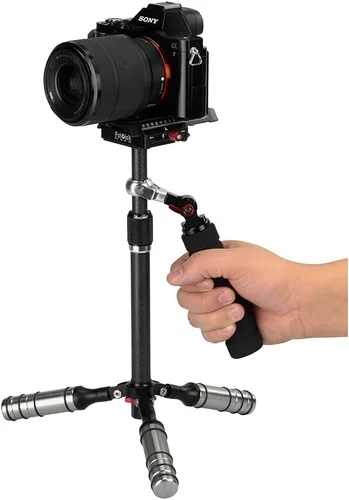 Vista 6 de Fotodiox Estabilizador de cardán de fibra de carbono profesional para cámaras DSLR, MILC y GoPro, sistema estabilizador de video portátil y soporte
