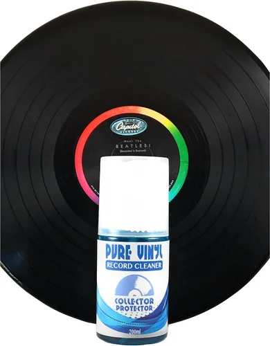 Vista 2 de Collector Protector Solución de limpieza de discos de alta calidad: limpiador de discos de vinilo líquido de 6.7 onzas y paño de microfibra