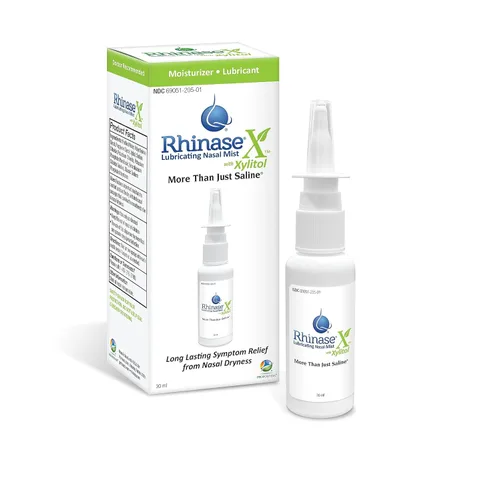 Vista 3 de Rhinase X Mist Paquete de 3 con agentes humectantes duales, sales duales y ahora xilitol para ofrecer la mejor opción para una nariz hidratada